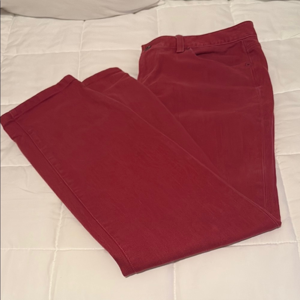 LOFT Women’s jeans,‎ Deep Red modern straight size 10 inseam 29 inches